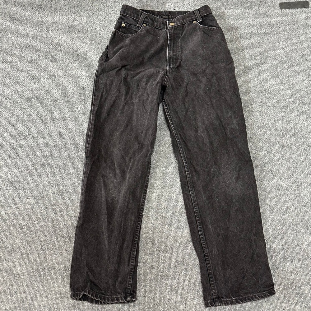 New Legends Jeans Womens Size 14 Black Relaxed Fit High Rise Denim Straight Leg